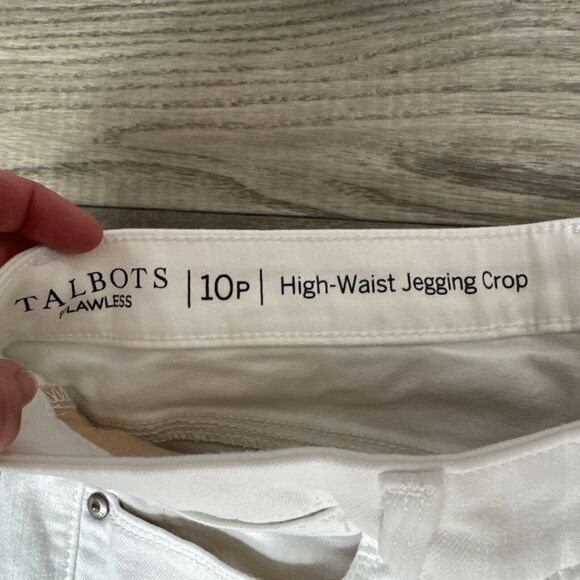 Talbots Flawless High Waist Jegging Crop Jeans White sz 10 Petite - Picture 4 of 6